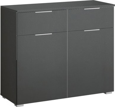 Alabama small sideboard - 80cm - 2 door - 2 drawer - metallic dark grey