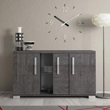 Status sarah day buffet sideboard - 148cm - 3 door - assembled - grey birch