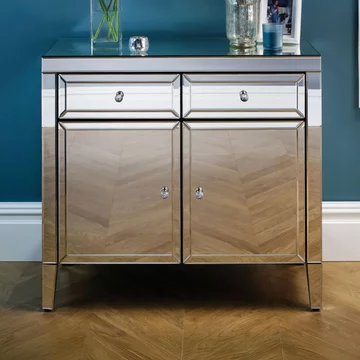 Valencia small sideboard - 90cm - 2 door - mirrored