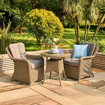 Arlington bistro set - round - luxury rattan - 2 chairs
