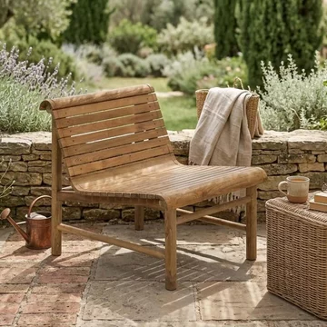 Station outdoor bench single natural