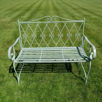 Garden bench - pistachio green metal