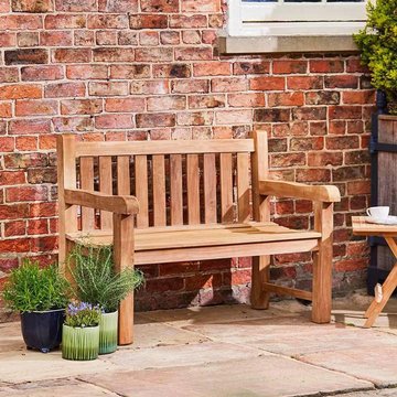 Windsor outdoor teak bench 2 seater 120cm