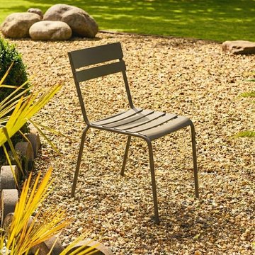 Oslo garden stacking dining chair - grey metal