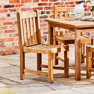 2 x grisdale outdoor teak side dining chair