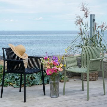 Tulsa garden chair - set of 4 - slatted - green