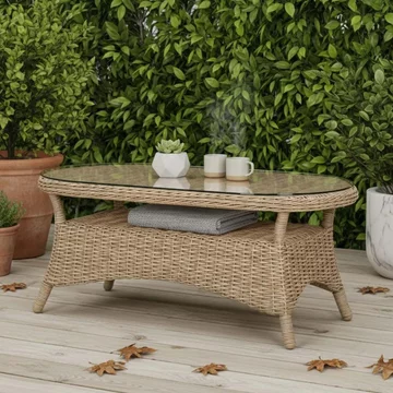 Brayford outdoor coffee table natural rattan