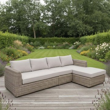Skala outdoor corner sofa set light rattan