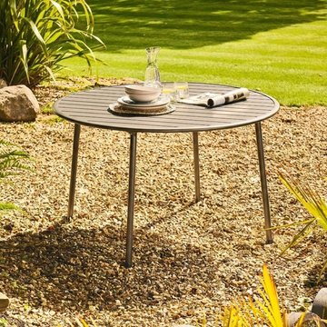 Oslo garden dining table - 4 seater - 120cm - round - grey metal