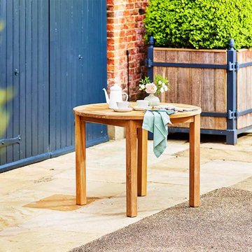 Churn outdoor teak round table - 100cm