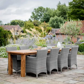 St mawes outdoor refectory table 10 seater reclaimed teak wood