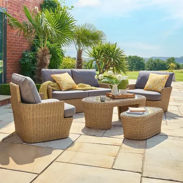 Palermo 2 seater lounge set - with nesting coffee table - luxury rattan