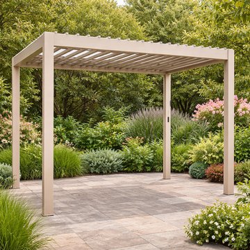 Como outdoor pergola - square - latte aluminium