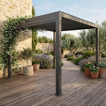 Jupiter outdoor pergola - 296 - grey aluminium