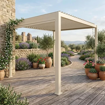 Jupiter outdoor pergola - 296 - latte aluminium