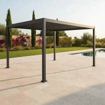 Jupiter outdoor pergola - grey aluminium