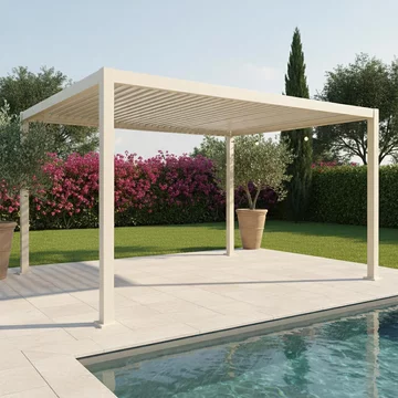 Jupiter outdoor pergola - latte aluminium
