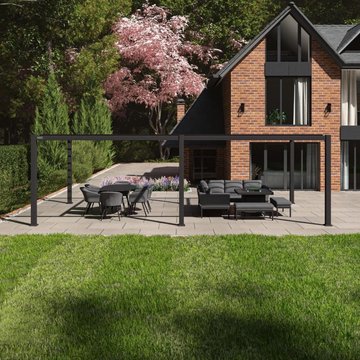 Como outdoor pergola - large - grey aluminium