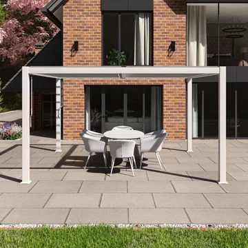 Como outdoor pergola - square - white aluminium