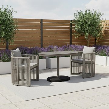 Monaco garden bistro set - 2 seater - cool linen