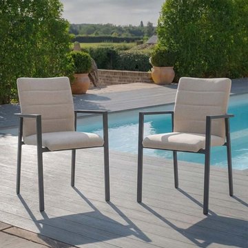 Ibiza garden dining armchair - set of 2 - oatmeal fabric