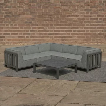 Ibiza small corner garden sofa set - coffee table - ceramic top - zinc grey