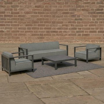Ibiza garden sofa set - 3 seater - coffee table - ceramic top - zinc grey