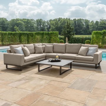 Ethos large corner garden sofa group - oatmeal