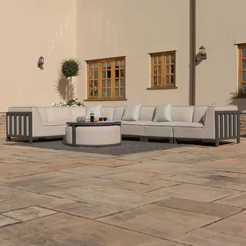 Ibiza large corner garden sofa set - oatmeal