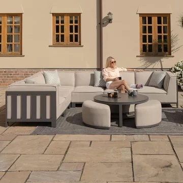 Ibiza medium corner garden sofa set - oatmeal