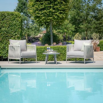 Milan garden lounge set - cool linen