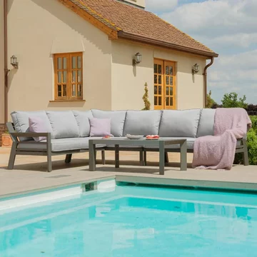 New york corner garden sofa set - dove grey