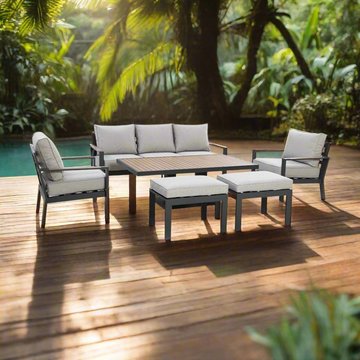 Vancouver garden sofa set - 3 seater - rising table - dove grey