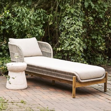 Terracina garden sun lounger - beige rope