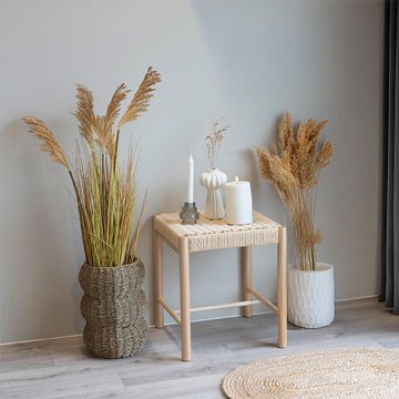 Abano small stool - square - wicker - natural