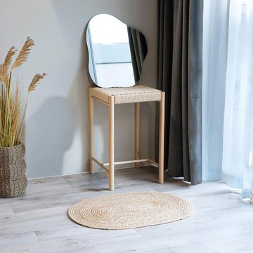 Abano large stool - square - wicker - natural