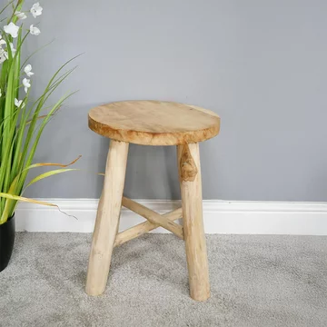 Stool - teak wood - round