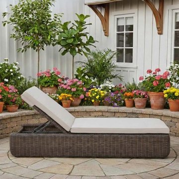 Skala outdoor lounger dark rattan