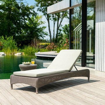 Hazelmere stacking sunbed - fixed - garden - grey weave
