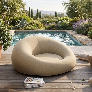 Donut outdoor round day bed - beige - polypropylene