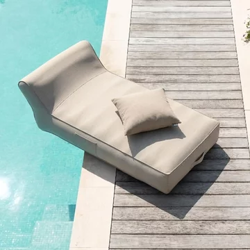 Helene outdoor day bed lounger - beige - polypropylene