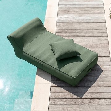Helene outdoor day bed lounger - green - polypropylene
