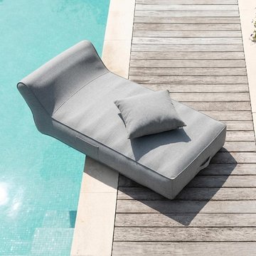 Helene outdoor day bed lounger - grey - polypropylene