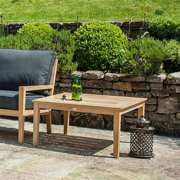 Roble wood square garden side table