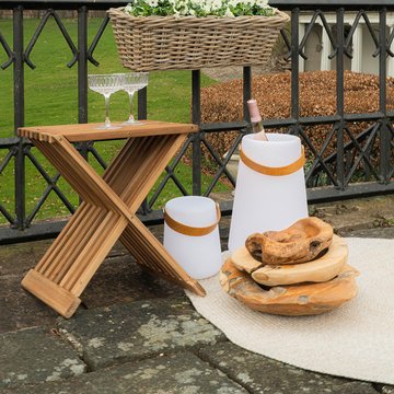 Erto slatted stool - teak wood - set of 2 - natural