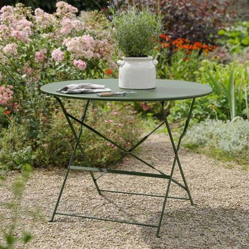 Rive outdoor droite bistro table large thistle green