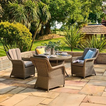Arlington round dining set - 4 seater - 120cm - luxury rattan - 4 chairs