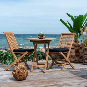 Oviedo bistro set - 2 seater - round - teak wood