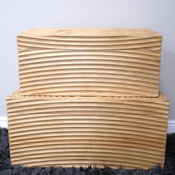 Storage box - set of 2 - fir wood