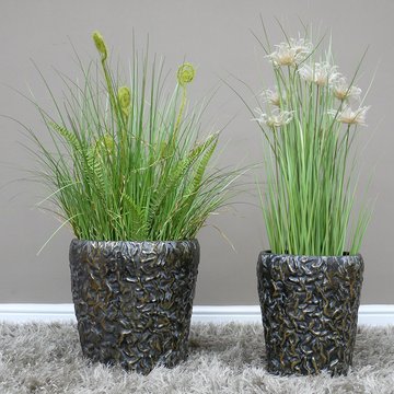 Artificial flowers planters - set of 2